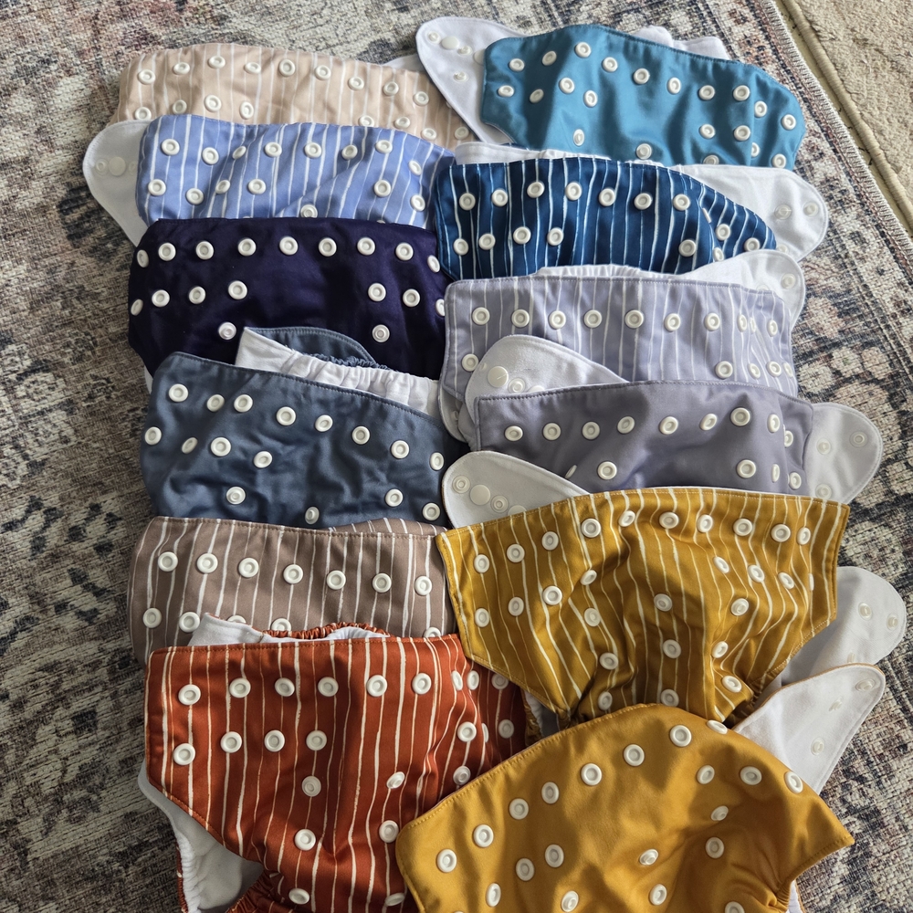 Diaper Lot - Multicolor Solids & Stripes Set of 12